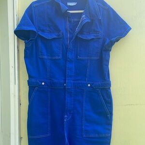 Good American "Wave Blue" Fit For Success Jumpsuit Size XL